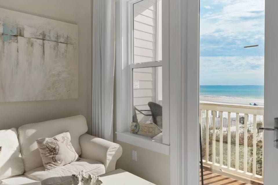 30a beach rentals seagrove beach, private beach front for couples and families to walk to seaside